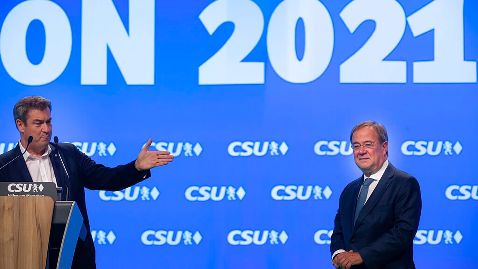 Markus Söder und Armin Laschet bei der CSU in Nürnberg