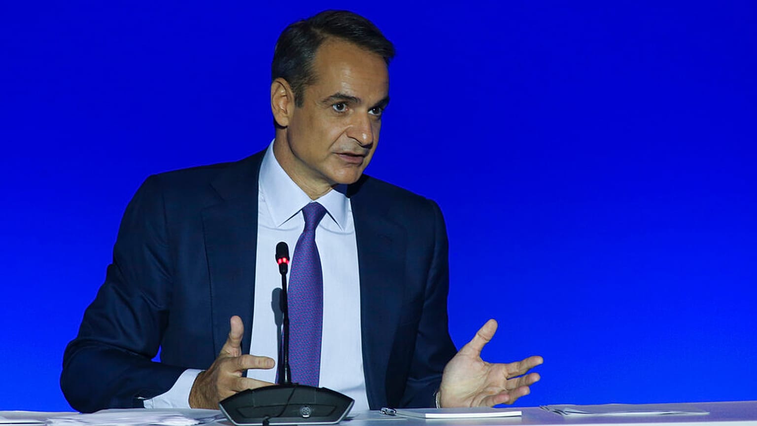 Greece's Prime Minister Kyriakos Mitsotakis 