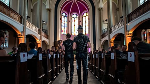 Berlin'de eşcinsel deri tutkunları kilisede klasik müzik resitalinde bir araya geldi 