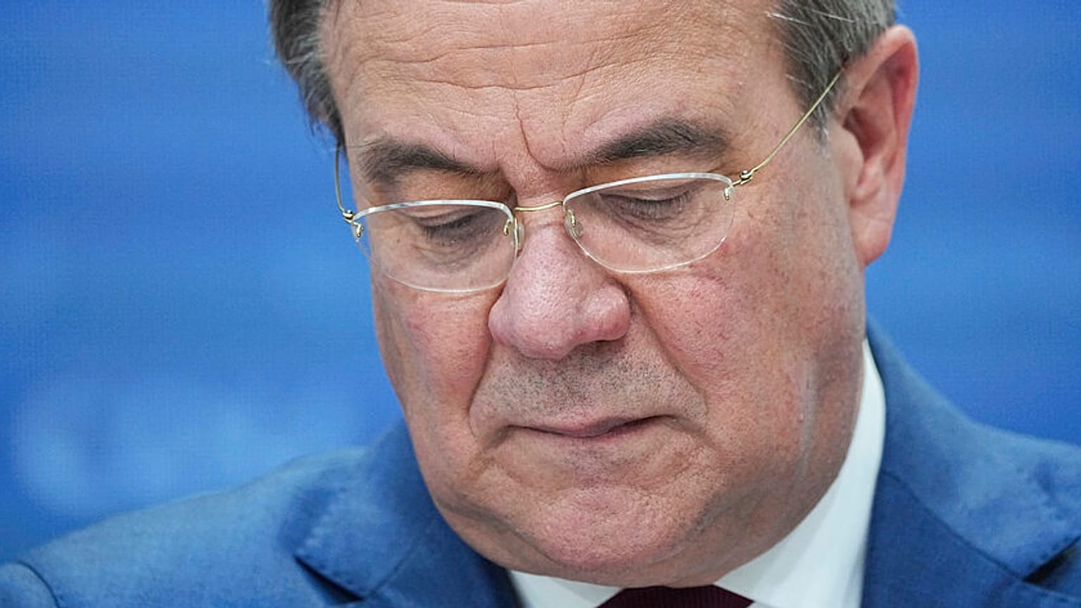Armin Laschet, chancellor candidate of Germany's centre-right bloc at the upcoming national elections, attends a news conference,  in Berlin, Germany, Friday, Sept. 10, 2021. 