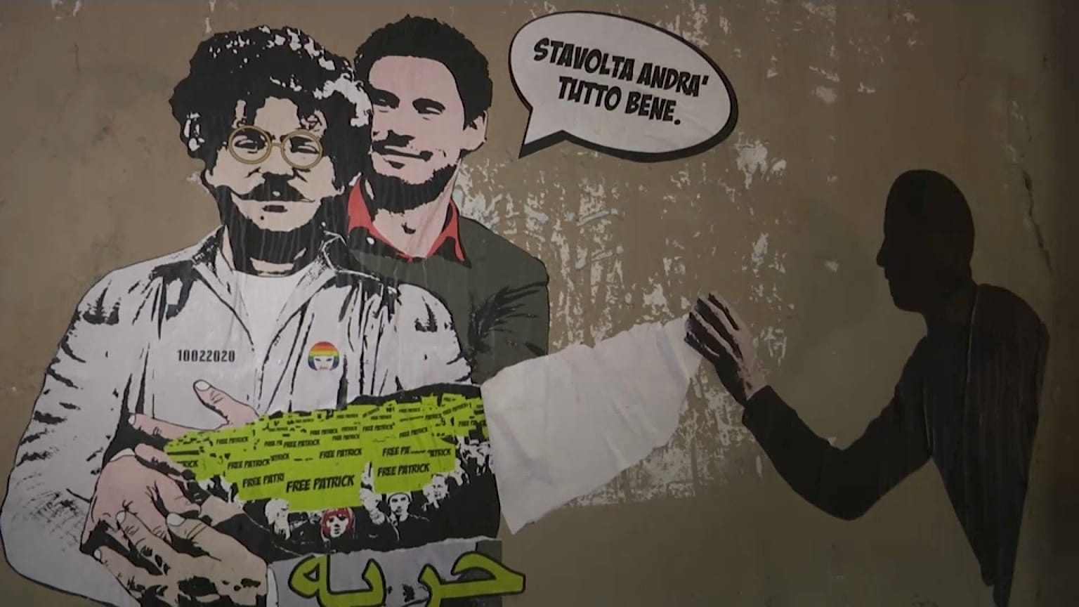 Murales dedicato a Patrick Zaki