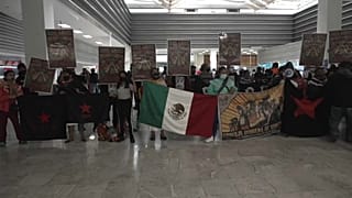 Zapatistas en el aeropuerto de Ciudad de México, 13/9/2021