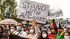 Eine Demonstration für Solidarität mit Afghanen, Hamburg 22. August 2021