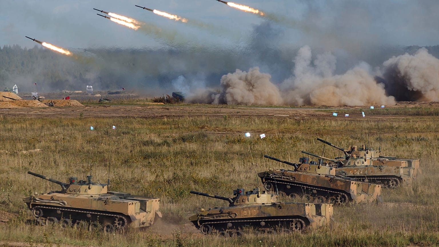 Военные учения «Запад-2021» на полигоне Мулино в Нижегородской области 11 сентября 2021