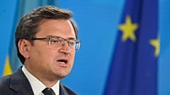 Ukraine's Foreign Minister Dmytro Kuleba speaks during a press conference in Berlin in June.