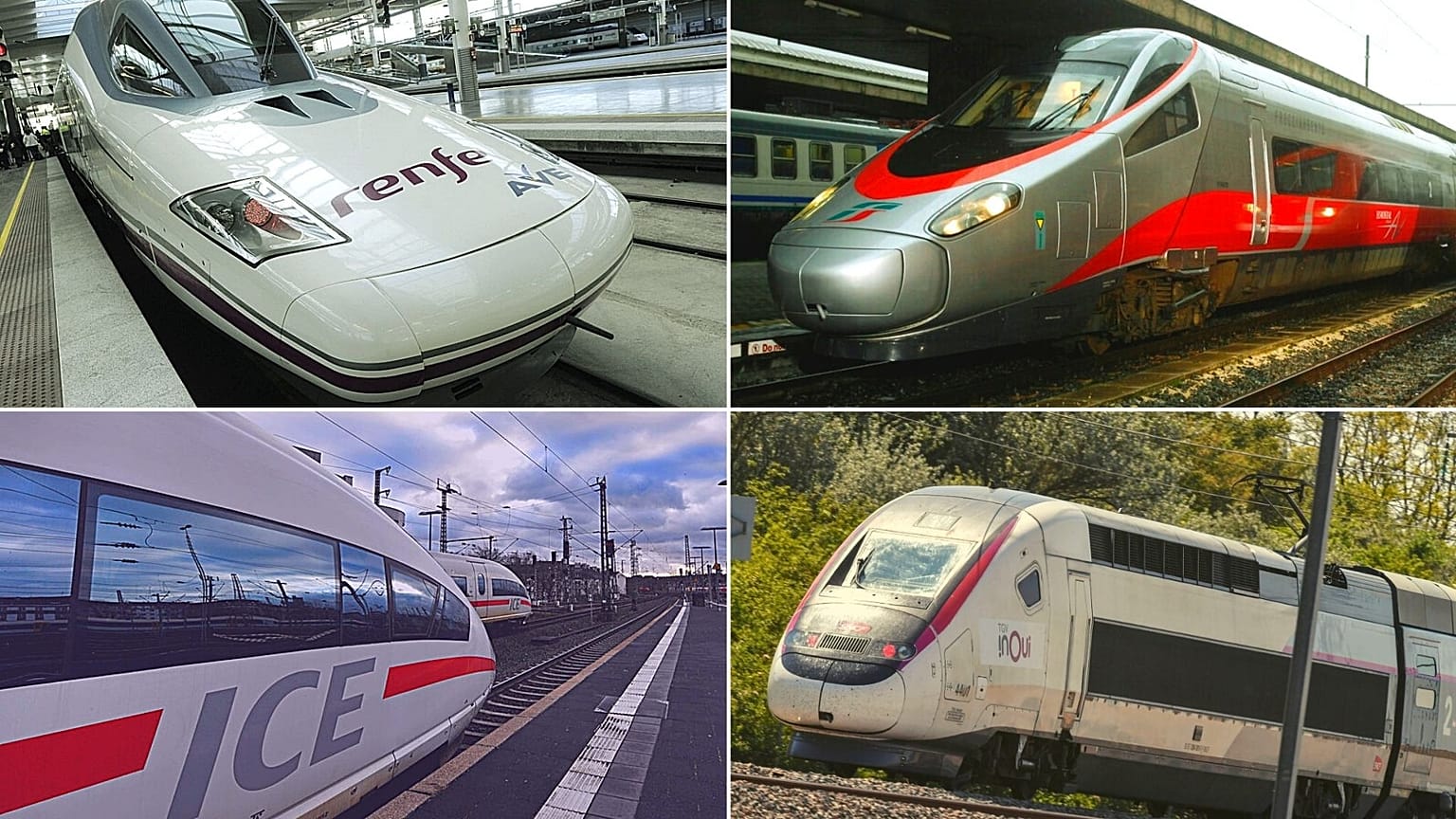 Les trains à grande vitesse en France, en Allemagne, en Espagne et en Italie