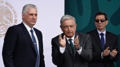 Miguel Díaz-Canel ao lado de Andrés Manuel López Obrador