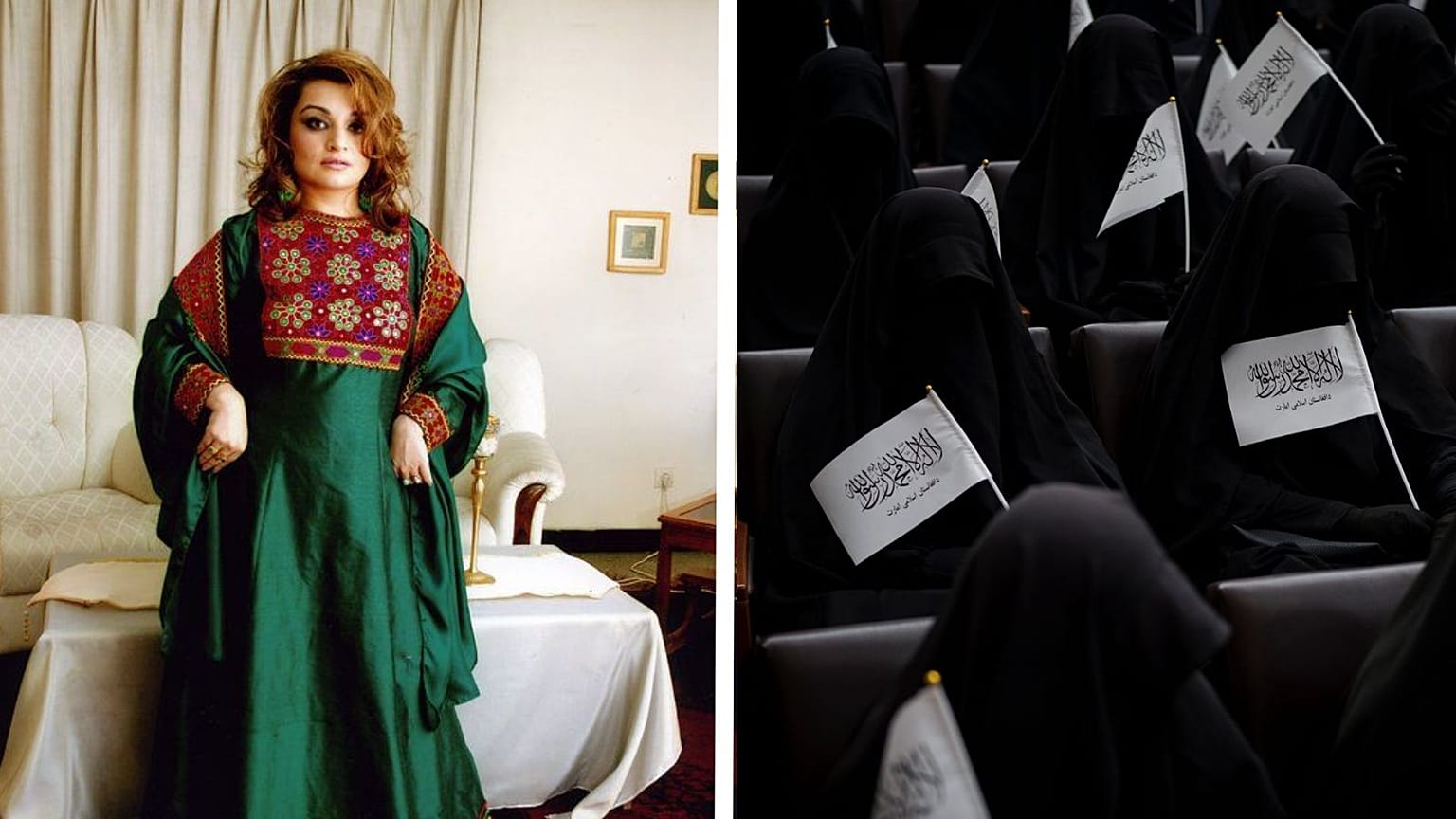 Afghan women have posted photos of "traditional" dress in response to rallies for the Taliban.