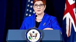 Australian foreign minister Marise Payne speaks after the agreement was announced on September 16