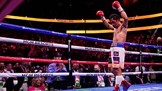 Archives : le boxeur philippin Manny Pacquiao, lors de son dernier combat à Las Vegas, le 21/08/2021