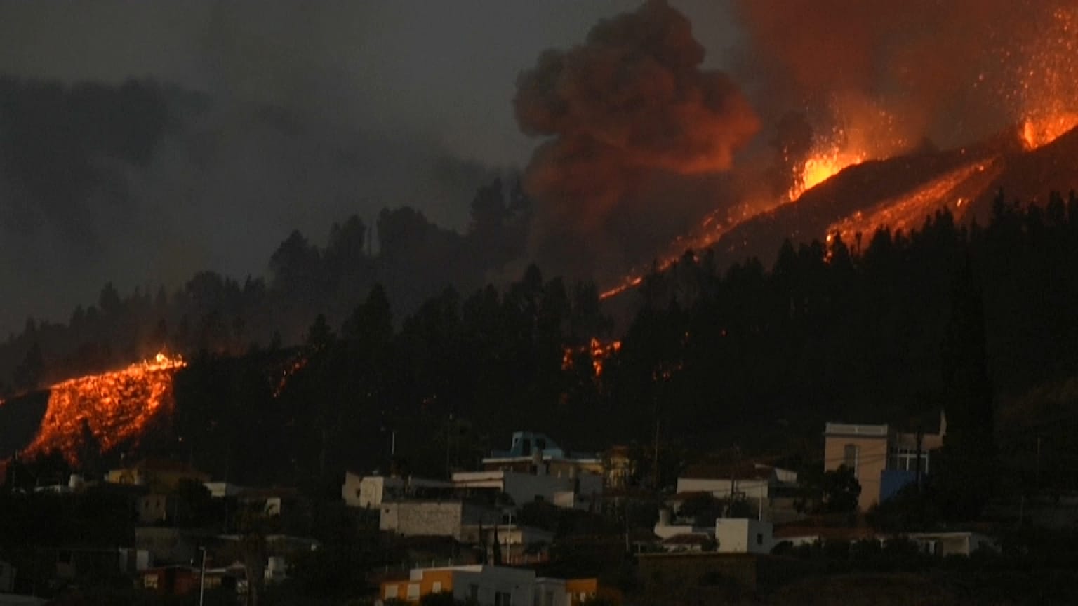 Zona afectada por la erupción del volcán Cumbre Vieja, 19/9/2021, La Palma