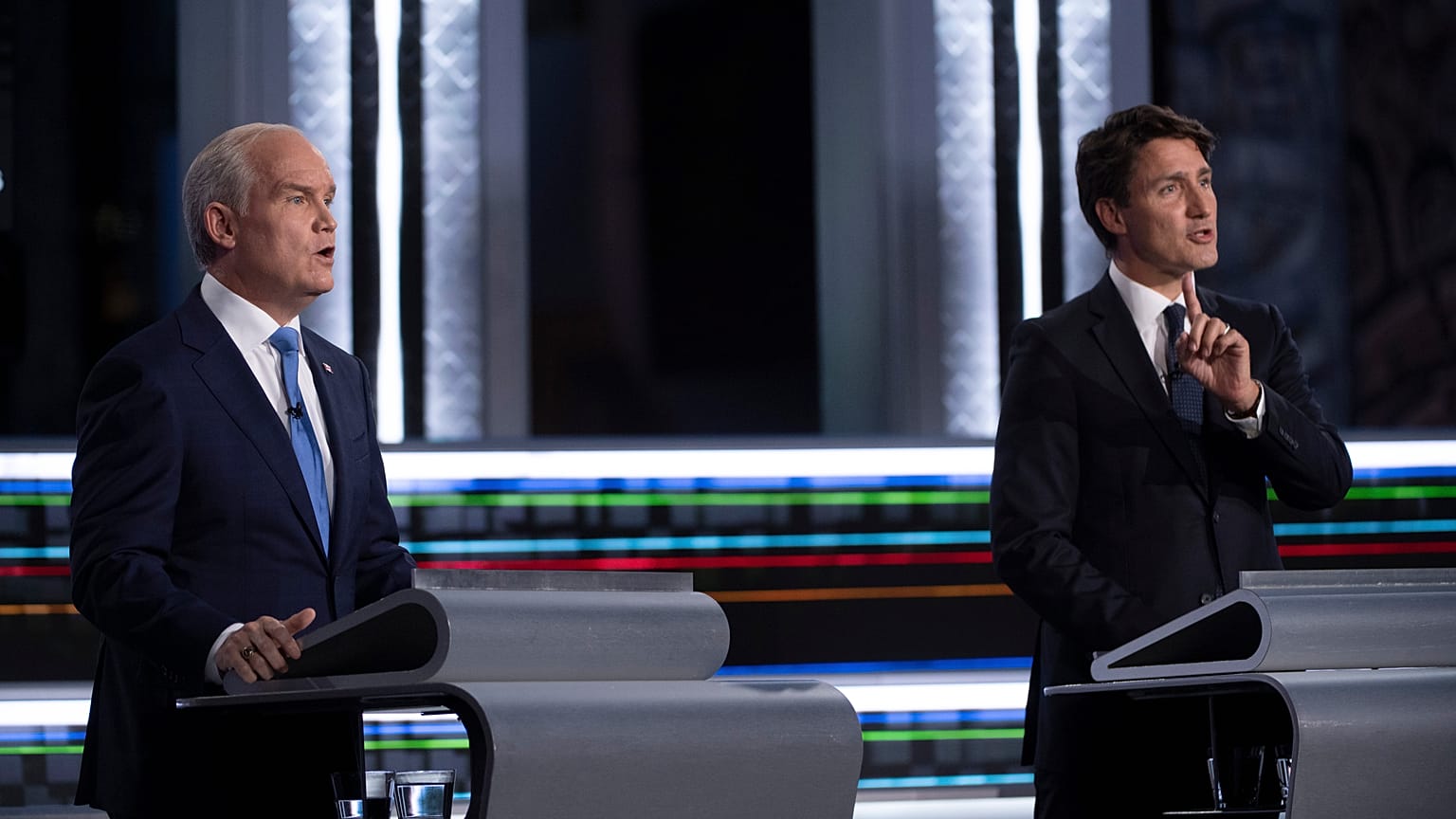Erin O'Toole und Justin Trudeau