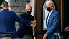 President Joe Biden leaves mass at St. Edmund Roman Catholic Church in Rehoboth Beach, Delaware