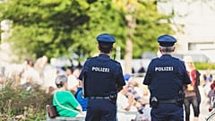Polizisten in Erlangen, Deutschland, 17.08.2018