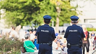 Polizisten in Erlangen, Deutschland, 17.08.2018