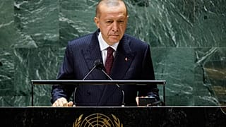 الرئيس التركي رجب طيب أردوغان يلقي كلمة أمام الدورة 76 للجمعية العامة للأمم المتحدة في نيويورك، 21 سبتمبر 2021 
