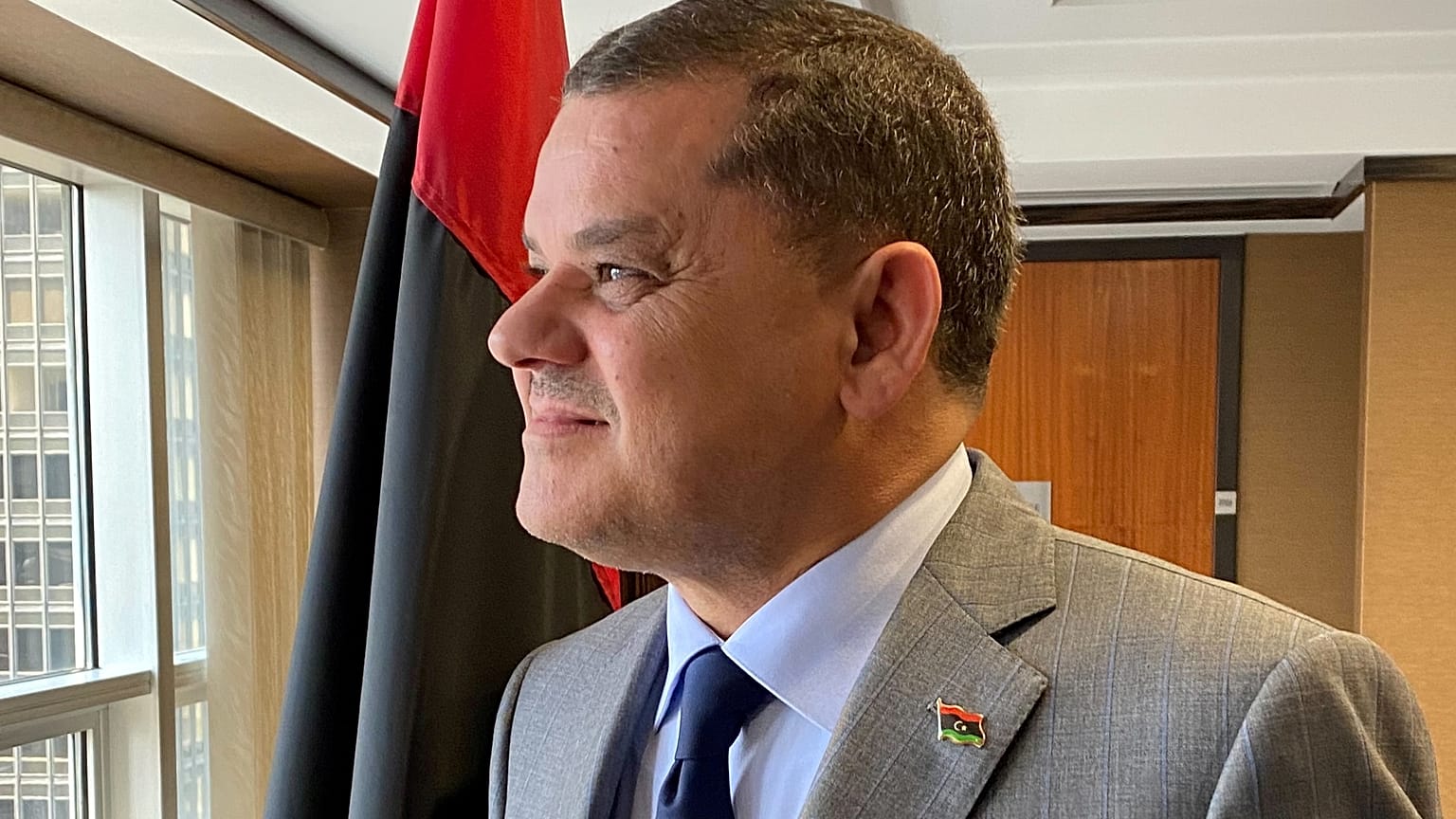 رئيس الحكومة الانتقالية الليبية عبد الحميد الدبيلة خلال وجوده في نيويورك. 16/07/2021