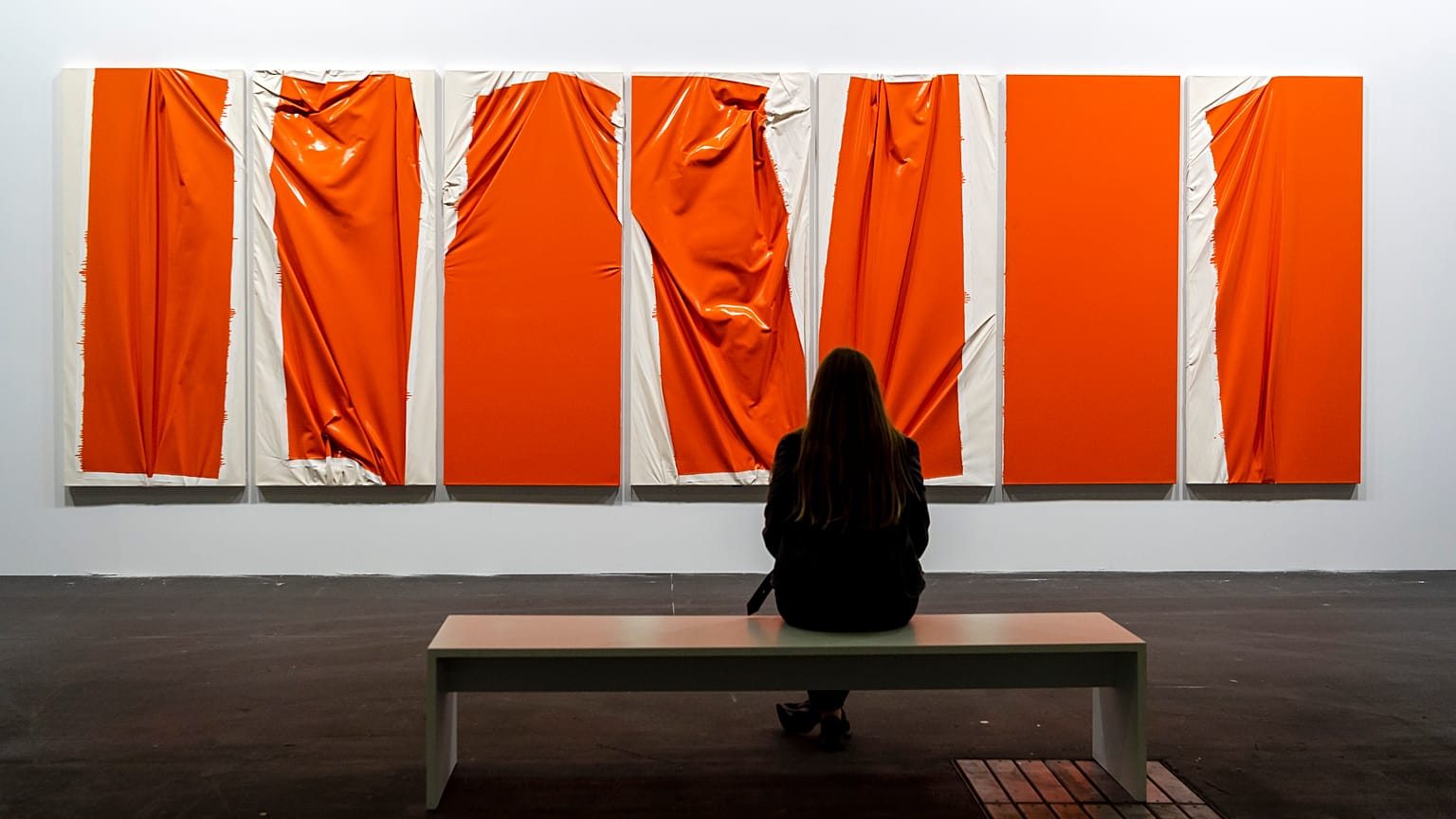 The artwork Diablo Prime (1992) by American artist Steven Parrino is on display at the show Art Unlimited in the context of the international art show Art Basel