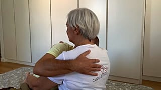 Walter Tabbì, a regular customer at the Cuddle Place in central Rome. 