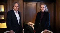 Camille Laurens (R) with Pascal Bruckner pose before a Goncourt literacy price judges meeting at the Drouant restaurant in Paris, March 2020