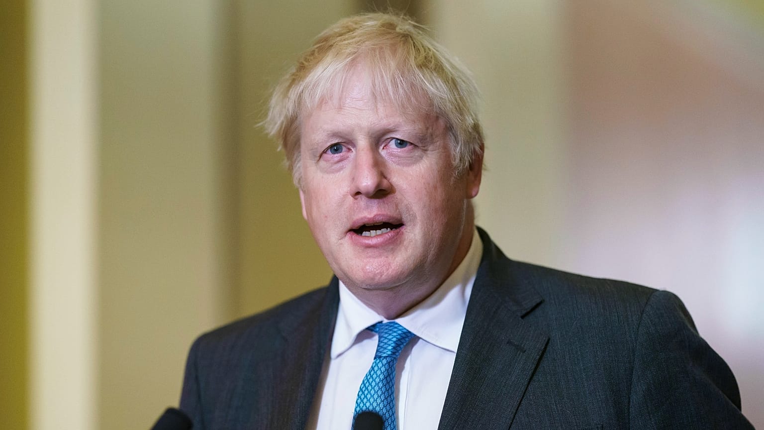 British Prime Minister Boris Johnson at the U.S. Capitol in Washington, Sept. 22, 2021. 