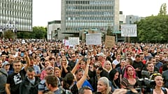 A múlt heti hasonló tüntetés Ljubljanában