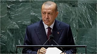 الرئيس التركي رجب طيب إردوغان يلقي كلمة في 21 أيلول/سبتمبر 2021 أمام الجمعية العمومية للأمم المتحدة خلال انعقاد دورتها الـ76