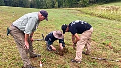 Veteranos estadounidenses trabajan juntos en busca de hallazgos de la guerra de Independencia
