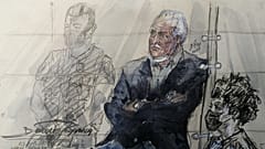 Le terroriste vénézuélien, Ilich Ramirez Sanchez, dit Carlos ou le Chacal, dans le box des accusés de la cour d'assises à Paris, 22 septembre 2021