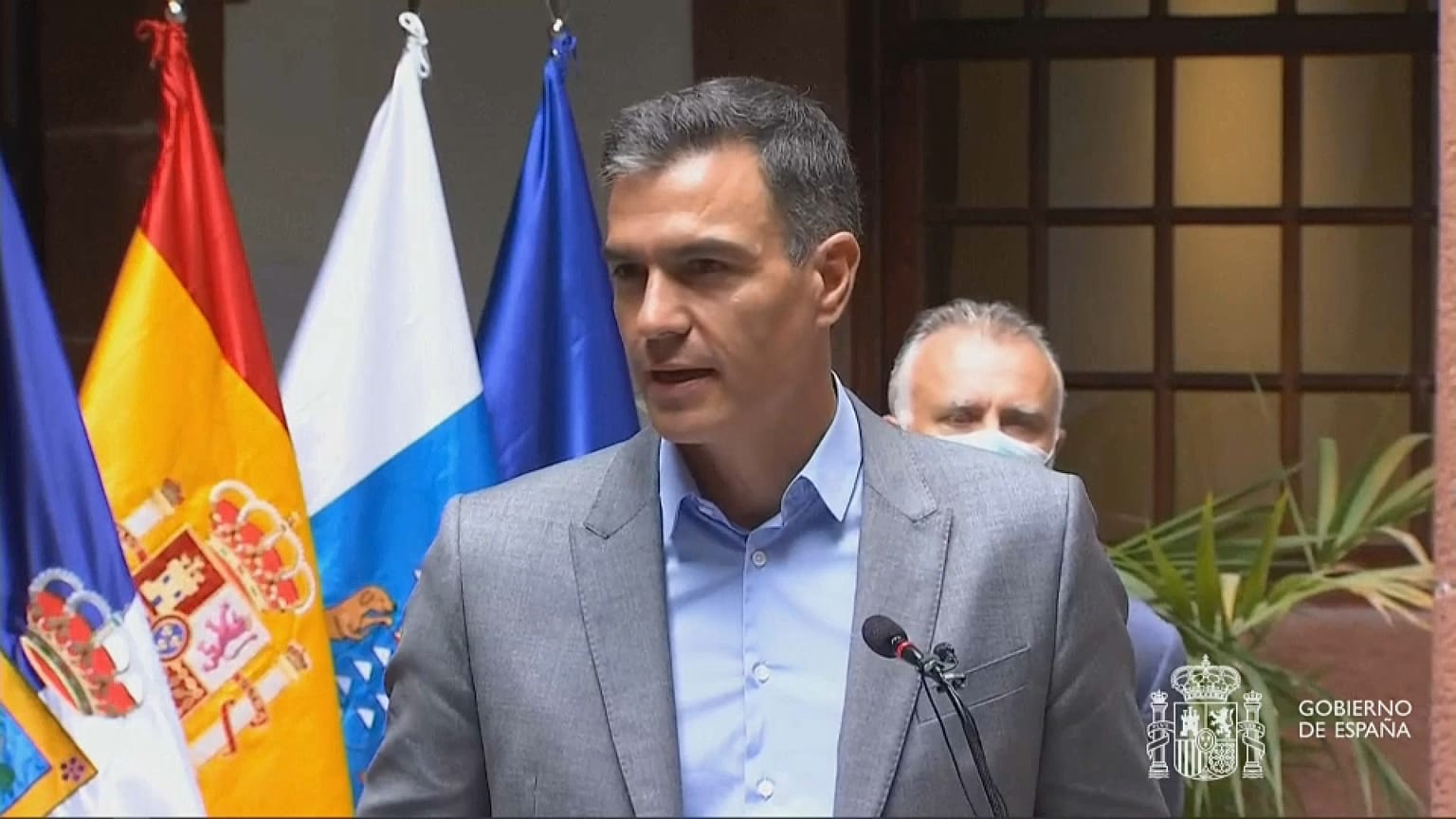 Pedro Sánchez da una conferencia de prensa en La Palma, 24/9/2021, La Palma, España