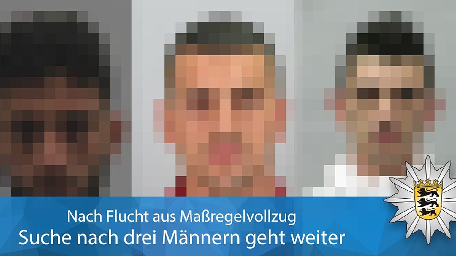 Noch immer fahndet die Polizei nach 3 Entflohenen