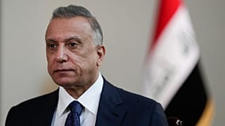 رئيس الوزراء العراقي، مصطفي الكاظمي  خلال مقابلة في بغداد، العراق 