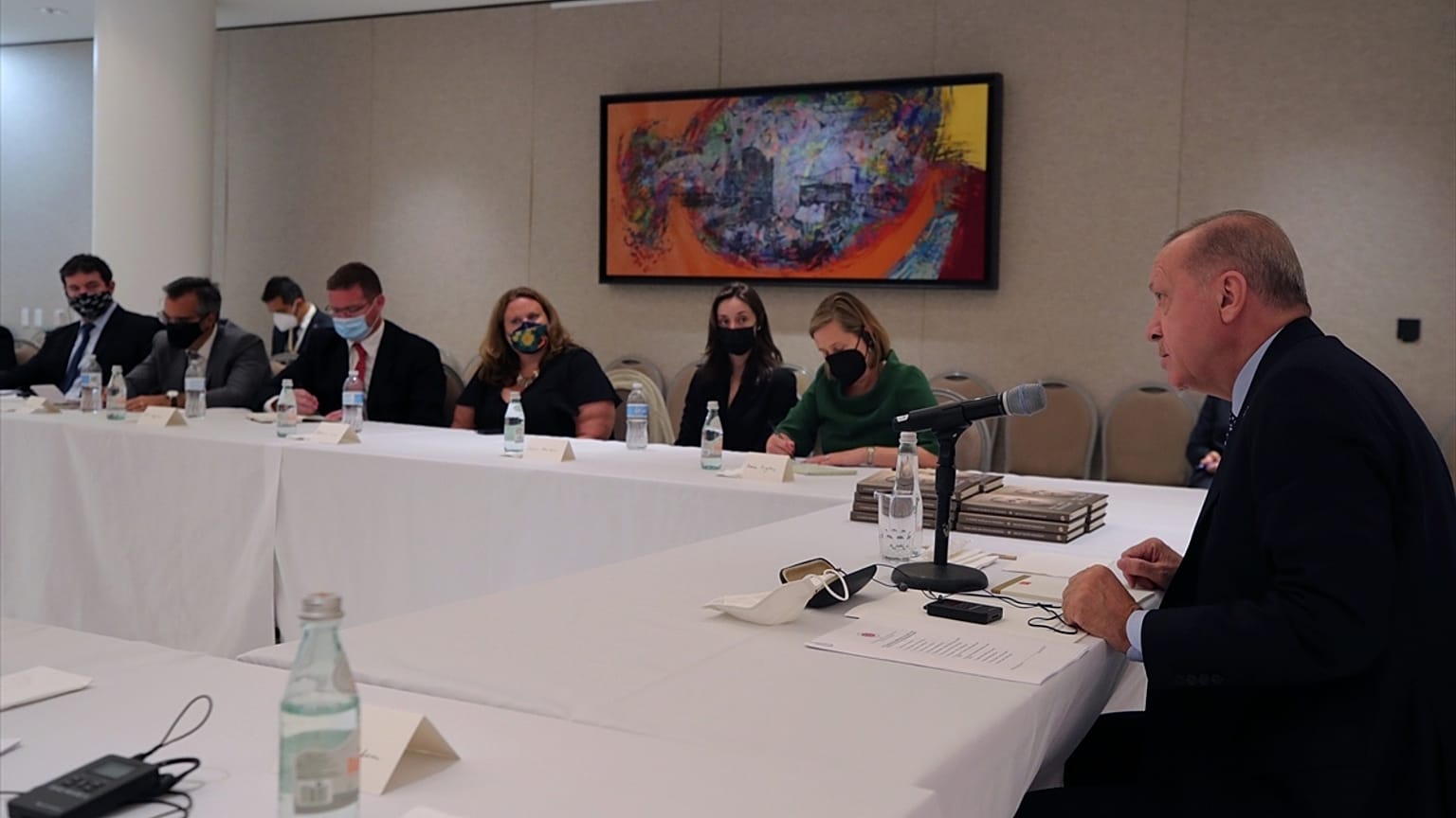 Cumhurbaşkanı Erdoğan, New York'ta New York Times gazetesi gazetecileri ile bir araya gelmişti.