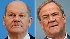SPD'nin başbakan adayı Olaf Scholz ve CDU/CSU'nun adayı Armin Laschet
