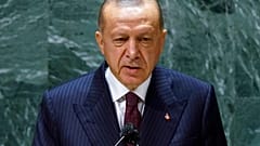 Ο Τούρκος πρόεδρος Ρετζέπ Ταγίπ Ερντογάν στην ομιλία του στη Γ.Σ του ΟΗΕ