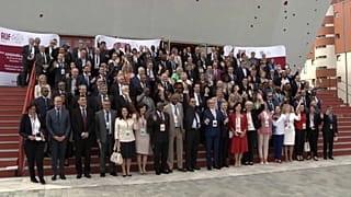 Photo de groupe des 60 ans de l'AUF, à BUcarest, Roumanie, 24 septembre 2021