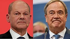 De izquierda a derecha: el socialdemócrata Olaf Scholz y el conservador Armin Laschet. 