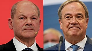 De izquierda a derecha: el socialdemócrata Olaf Scholz y el conservador Armin Laschet. 