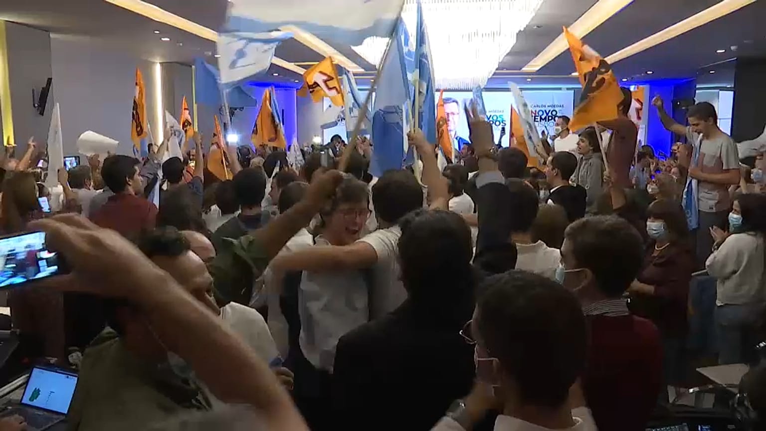 Les partisans de la coalition de droite à Lisbonne le 26 septembre 2021