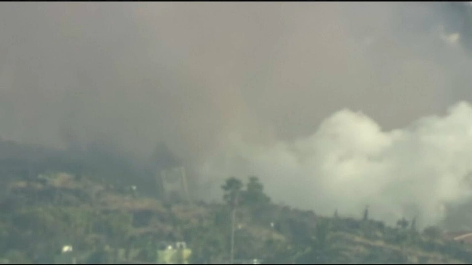 Lava from a volcano on La Palma has toppled a church