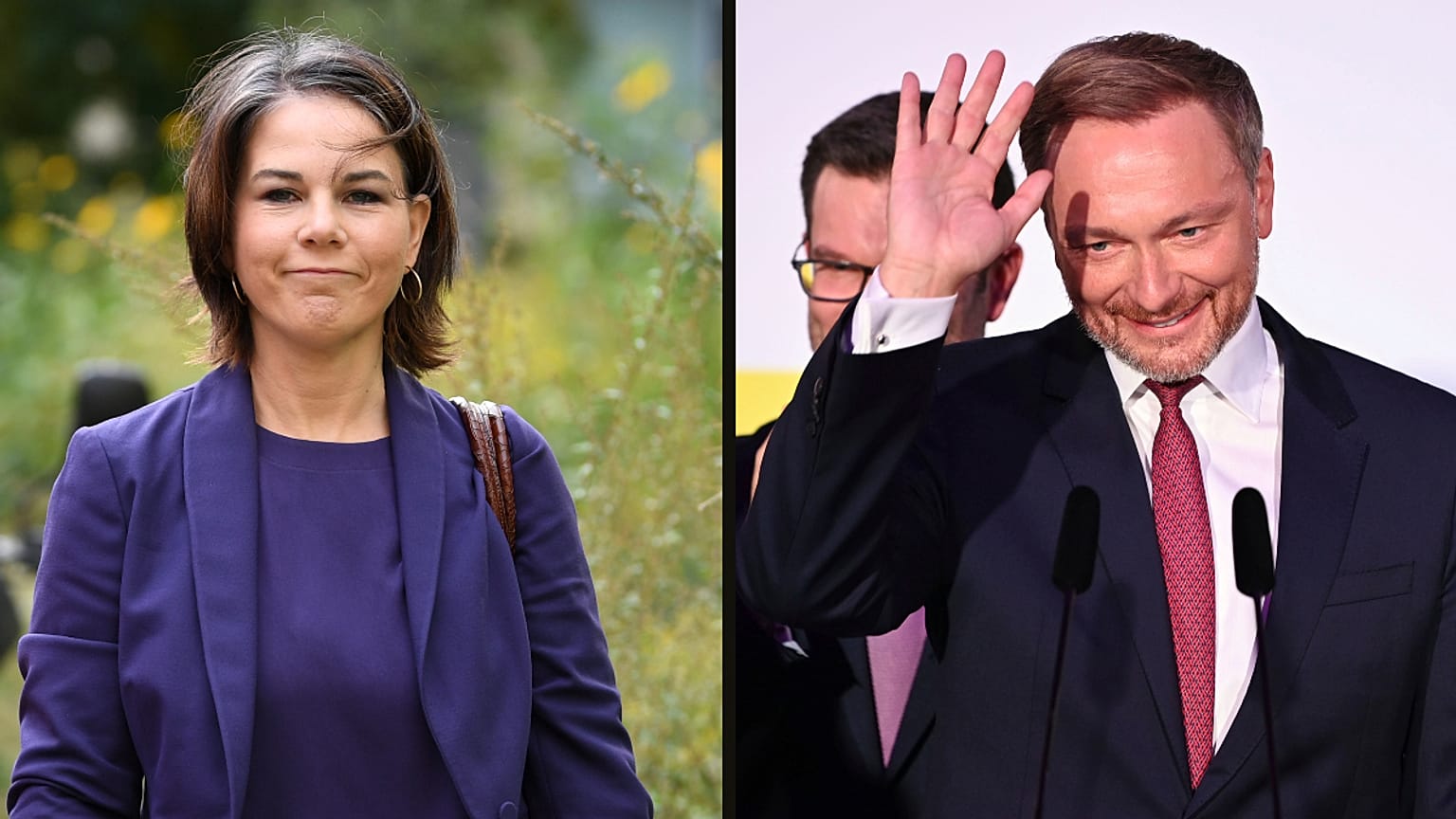 Annalena Baerbock (Verdes) e Christian Lindner (SPD) "têm" o poder nas mãos