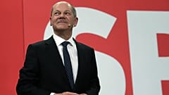 Olaf Scholz német alkancellár, pénzügyminiszter a választás éjszakáján