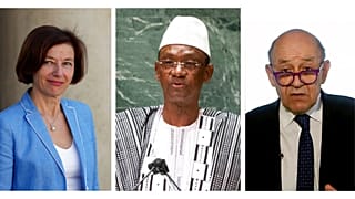 de gauche à droite : Florence Parly, Choguel Maïga, Jean-Yves Le Drian