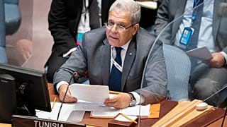 عثمان الجرندي، وزير الخارجية التونسي في خطاب على منبر الجمعية العامة للأمم المتّحدة