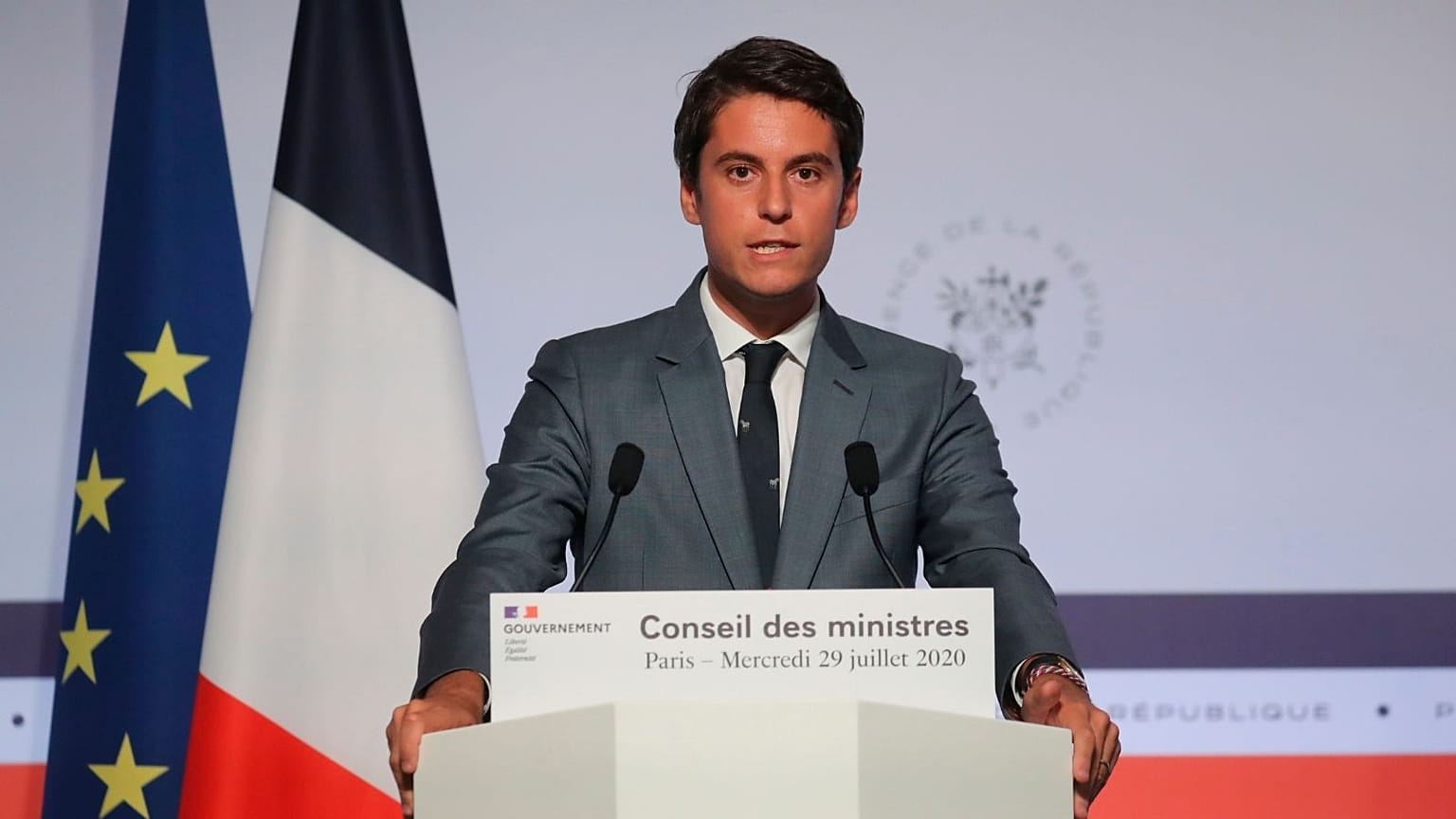 عکس آرشیوی از گابریل آتال، سخنگوی دولت فرانسه