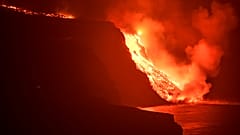 Llegada de la lava al Océano Atlántico 