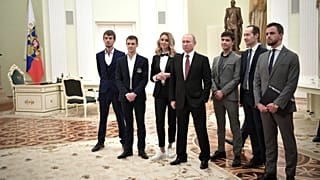 Илья Сачков с другими лауреатами премии "Немалый бизнес – 2019" на встрече с Владимиром Путиным 6 февраля 2019