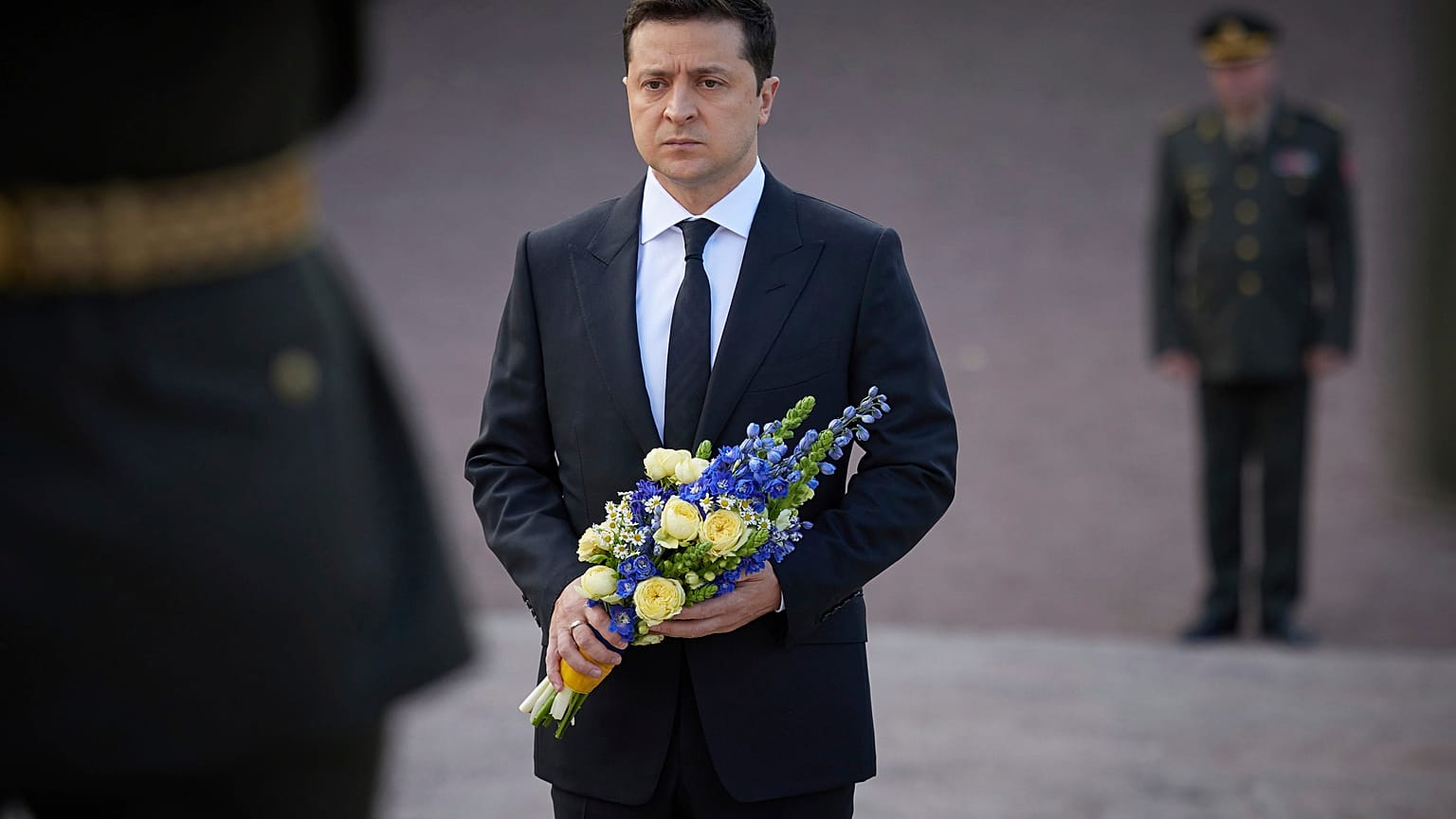 Ukrainian President Volodymyr Zelenskyy attended the ceremony in Kyiv.