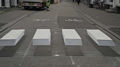 Der erste 3-D-Zebrastreifen in Aarhus steht und sorgt für Aufsehen