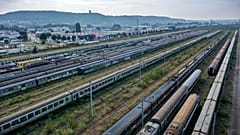 This aerial view shows the SNCF Rouen Quatre-Mares Industrial Technicenter, also known as "locomotives cemetery", in Sotteville-les-Rouen, France.